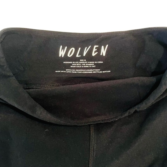 NWT Wolven Sustainable High Waisted Hot Yoga/SUP Yoga Short in Onyx/Black - Picture 5 of 5